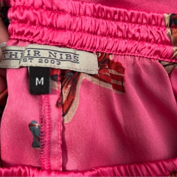 Their Nibs Women’s Medium Satin Shortie Pyjamas Pink Bow Print Sleepwear NWOT - Picture 10 of 13